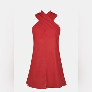 NWT Cupshe Sunshine Crisscross Halter Dress — Red — Size Medium ❤️
